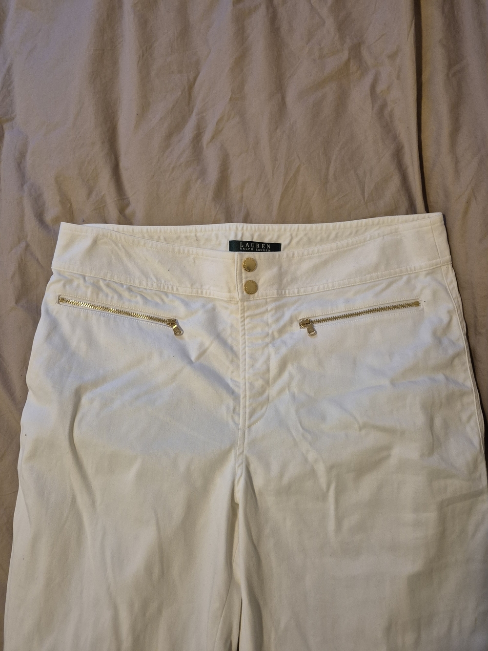 Lauren Ralph Lauren White Zip Pocket Pants